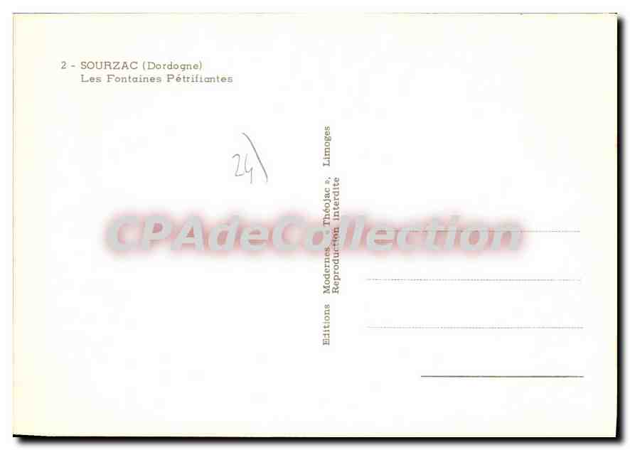 CPSM Sourzac Les Fontaines Petrifiantes — Verso