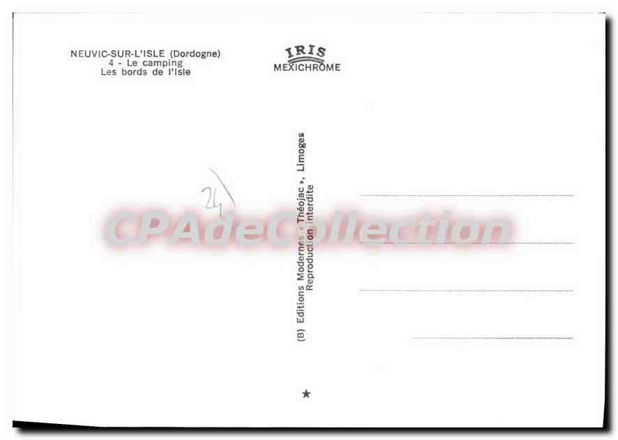 Neuvic-sur-l'Isle — The Campsite, The Castle — Modern Editions, Limoges — Back