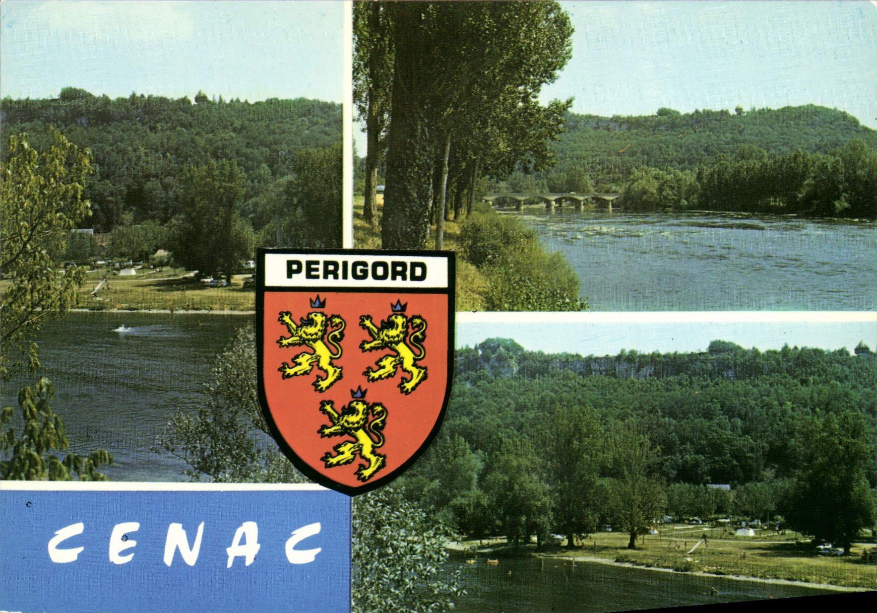 Cenac - Périgord — Panoramablick mit Wappen — Verlag CAP-THEOJAC