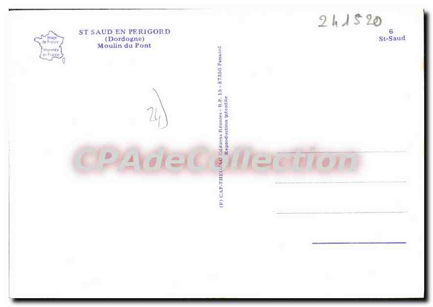 St-Saud en Périgord — Mühle am Brücke — Écumeux Editions — Rückseite
