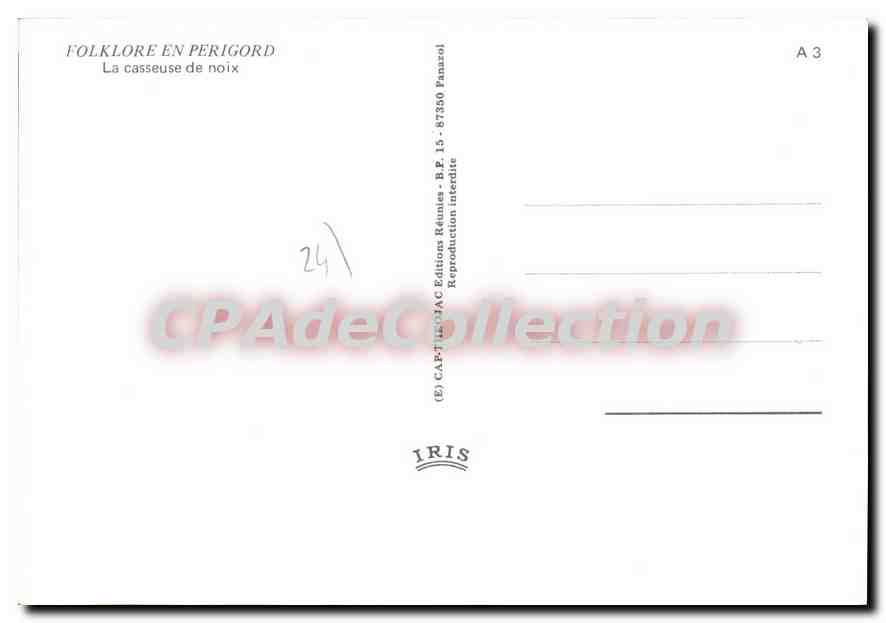 Die Nussknackerin — Périgord — Verlag IRIS, Serie A 3 — Rückseite