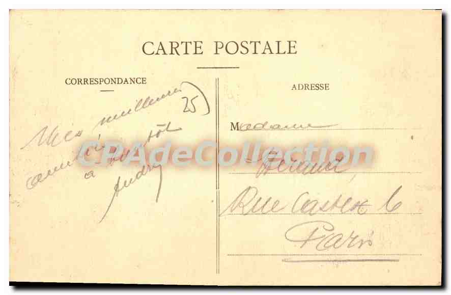 Besançon-les-Bains — Le Doubs et la Citadelle, vus des Prés de Vaux — Collection Artistique, Château F. Leroux — Verso