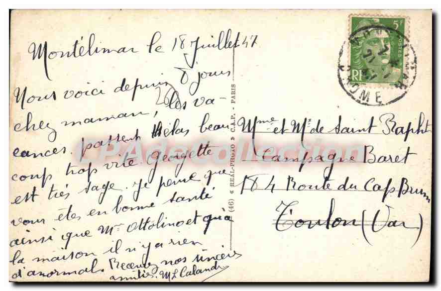 Montélimar — La porte St-Martin — C.A.P. n°37 — Reverso