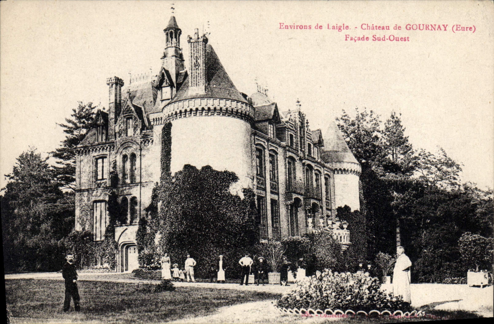 CPA château de Gournay Facade Sud Ouest environs de Laigle