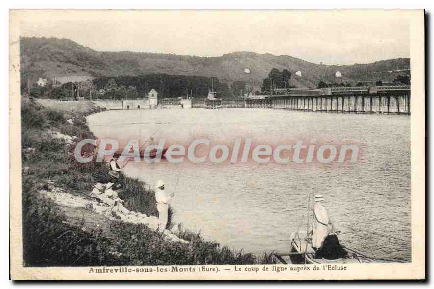 Amfreville-sous-les-Monts (Eure) — Le coup de ligne auprès de l'Ecluse — Edition G. Andes
