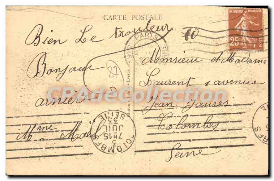 LA BONNEVILLE - Château Abbaye de la NOË - Tombeau de Guérin de Cierrey (Évêque d'Évreux) - Inhumé en 1201 - Découvert en 1928 — Verso