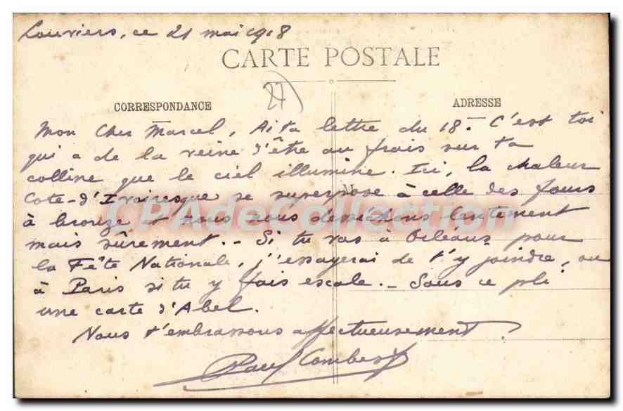 CPA Portejoie Vue Sur Le Nouveau Chateau D'Herqueville — Rückseite