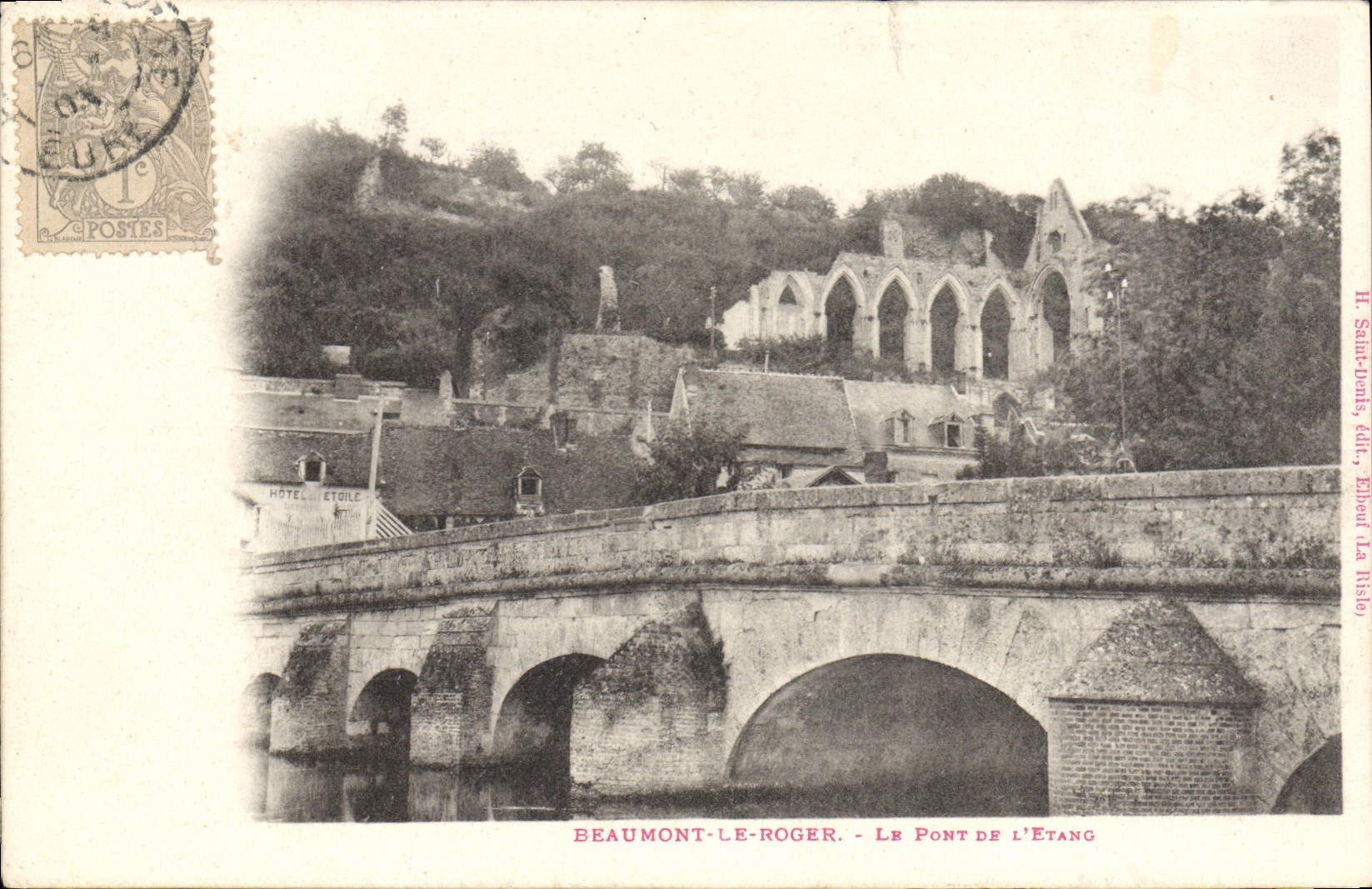 CPA Beaumont Le Roger La Pont De L'Etang