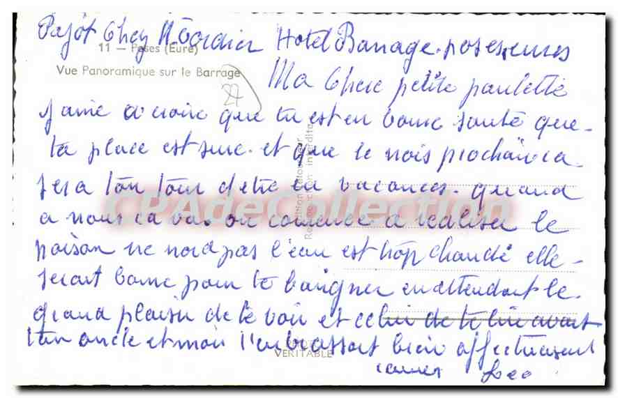 CPA Peses Vue Panoramique Sur Le Barrage — Rückseite