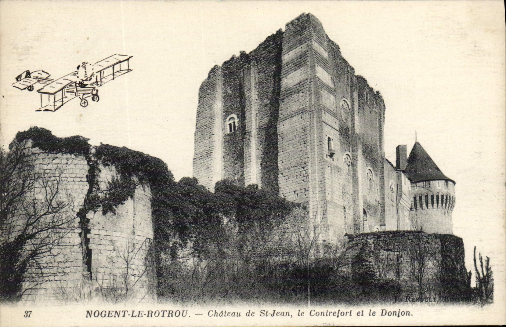 Nogent-le-Rotrou — Kasteel van Sint-Jean, het Contrefort en het Donjon — J. Renoult, Uitgever, n°37