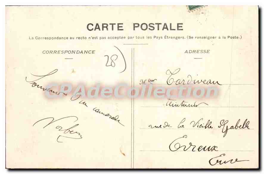 CPA Eure Loire — Rückseite