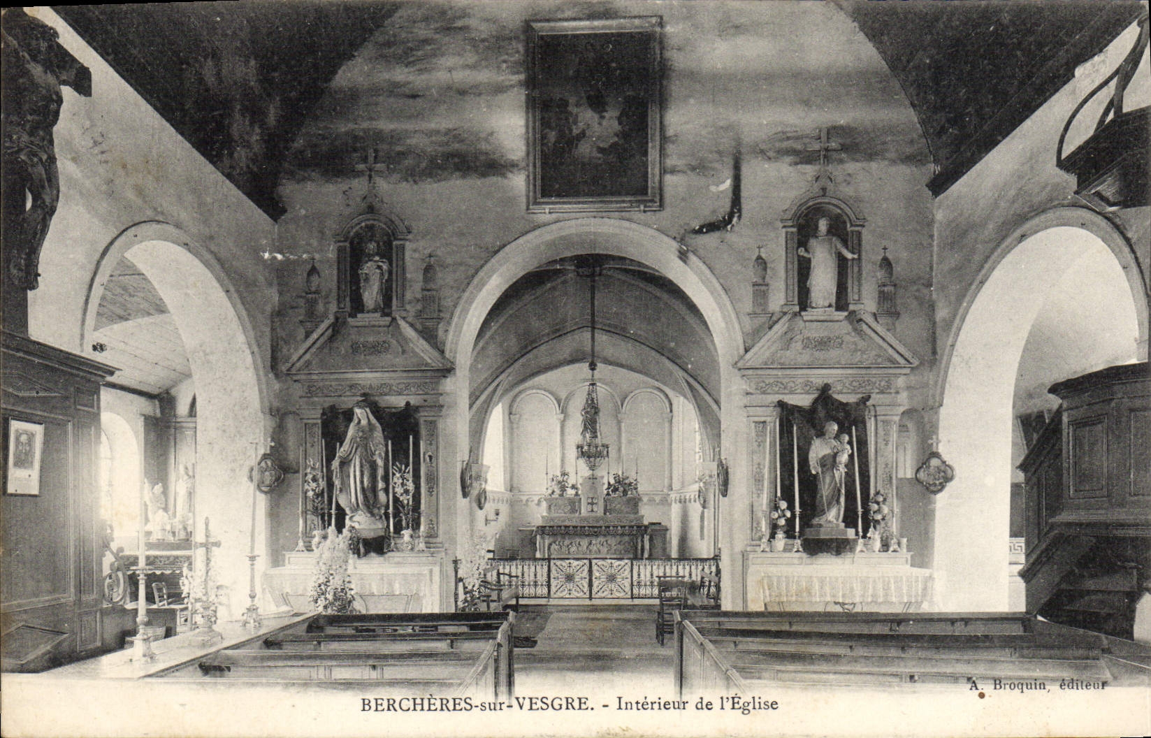 Berchères-sur-Vesgre — Intérieur de l'Église — A. Broquin, éditeur