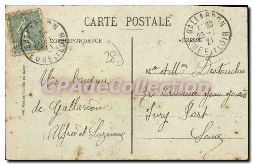 CPA Tour De Gallardon Ce Donjon — Verso