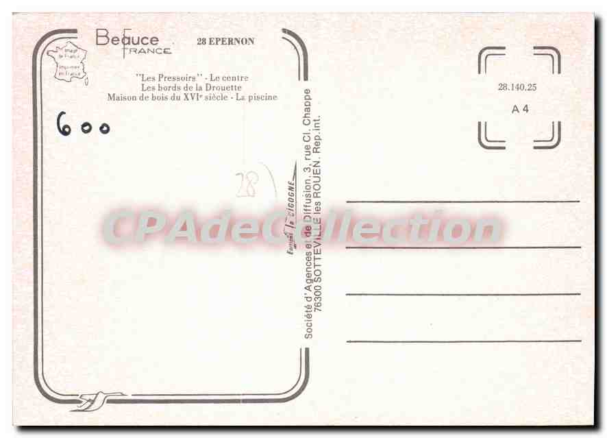 CPSM Epernon Les Pressoirs Le Centre — Verso