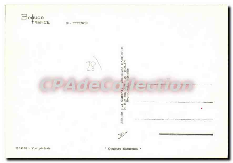 CPSM Epernon vue générale — Verso