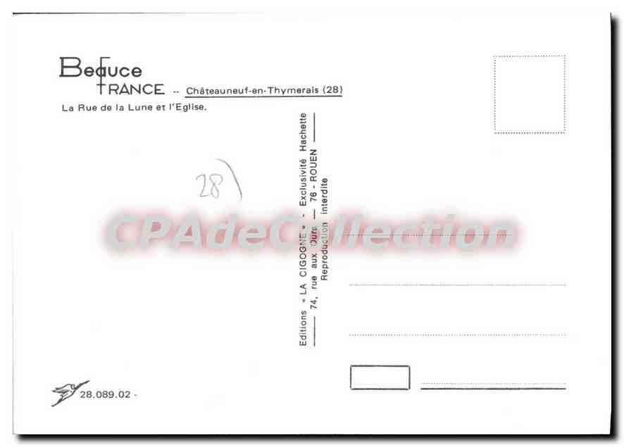 CPSM Chateaunenf En Thymerais La Rue De La Lune Et I'Eglise — Rückseite