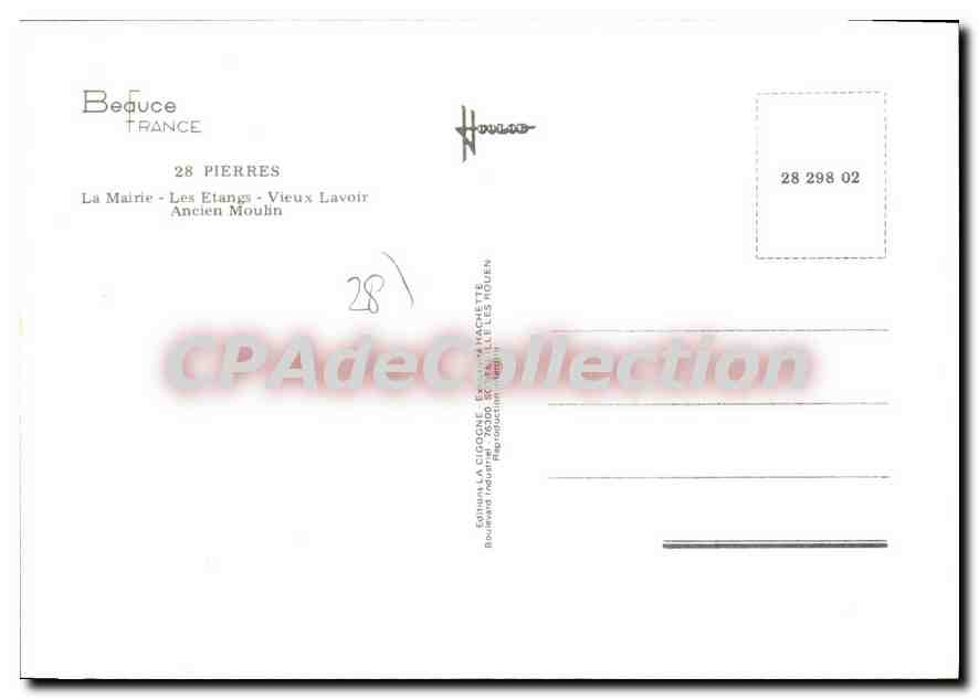 CPSM Pierres La Mairie Les Etangs Vieux Lavoir moulin — Verso