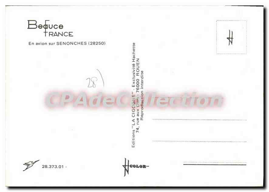 CPSM En Avion Sur Senonches — Verso