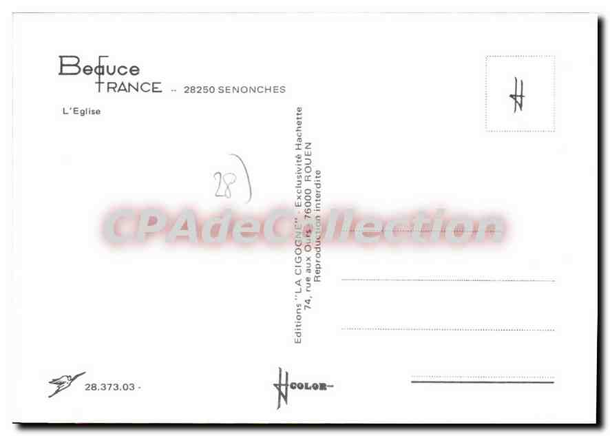 CPSM Senonches L'Eglise — Verso