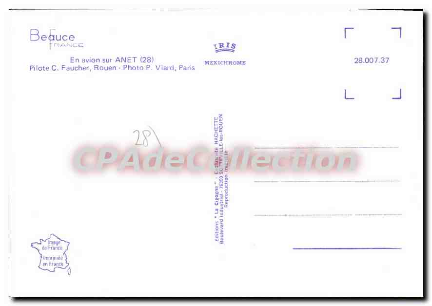 CPSM En Avion Sur Anet — Verso