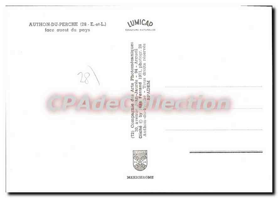 CPSM Authon Du Perche Face Ouest Du Pays — Verso