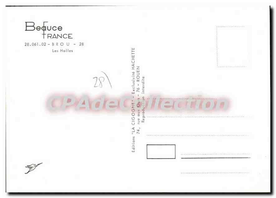 CPSM Brou Les Halles — Verso