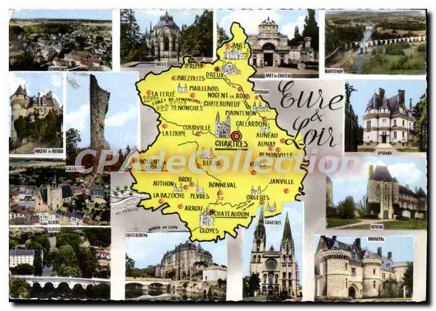 CPSM Eure Et Loir carte touristique