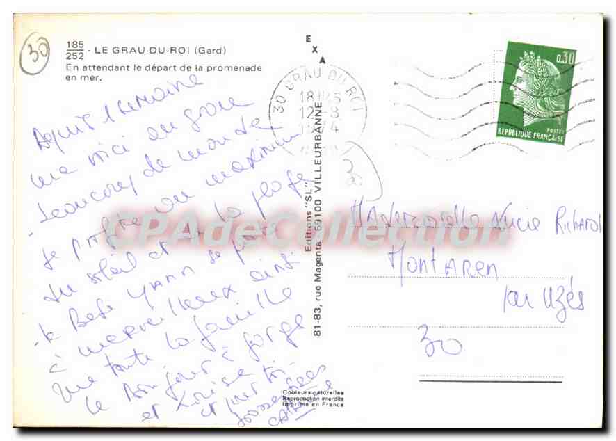 Le Grau-du-Roi — Port avec phare — Éditeur 'SL' n°252 — Reverso