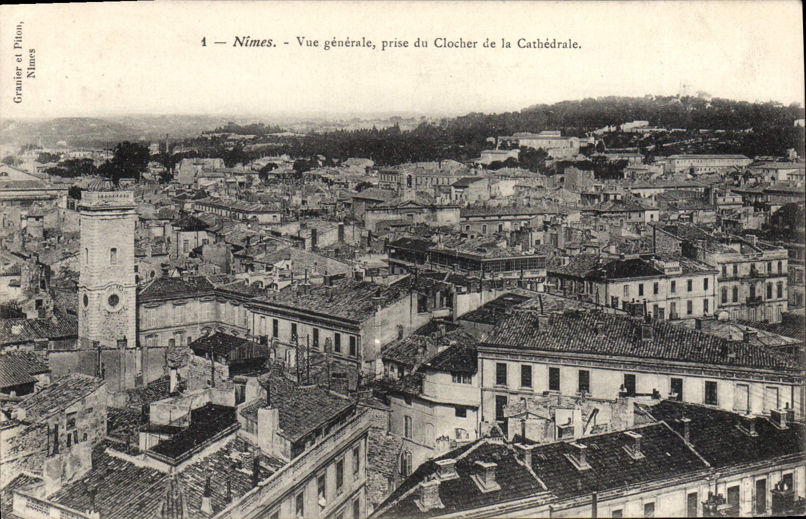 Nîmes — Vue générale prise du clocher de la cathédrale — Granier et Pilon, Nîmes