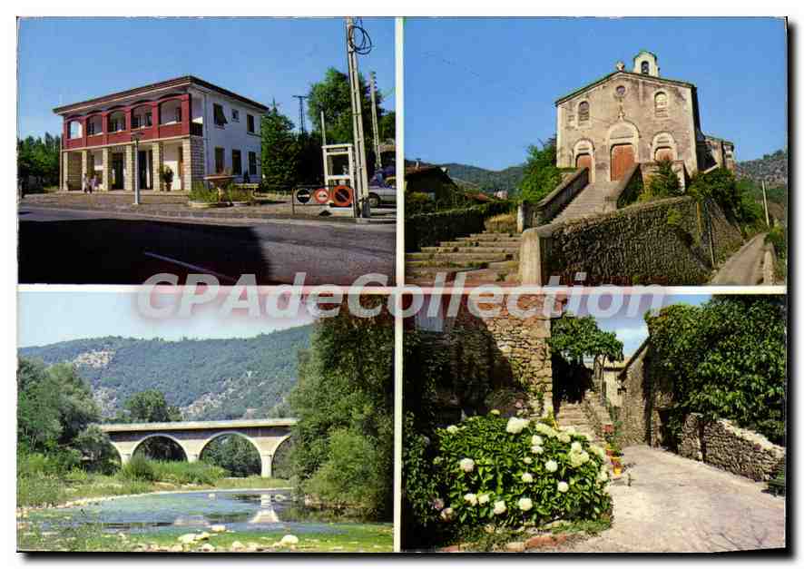 Molières-sur-Cèze — La mairie, l'église, le pont de Gammal et la luxerière — Éditions du Vieux Port