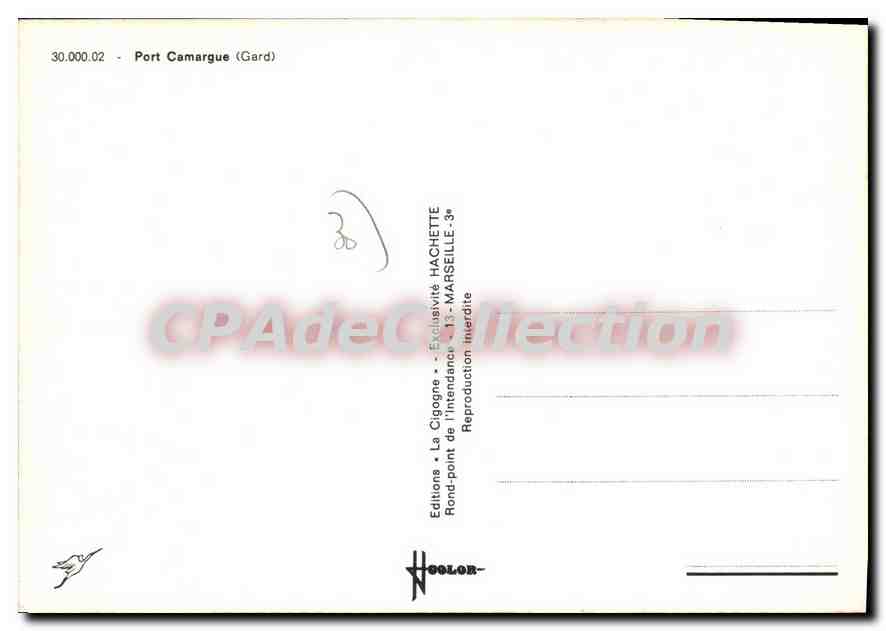 Port Camargue — Port Camargue (Gard) — Éditions La Cigogne, série 30.000.02 — Verso
