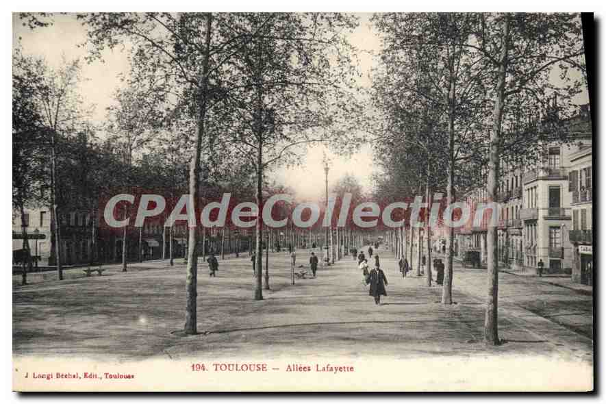 Toulouse — Avenues Lafayette — J. Langi Beche, Edit., Toulouse - Anverso
