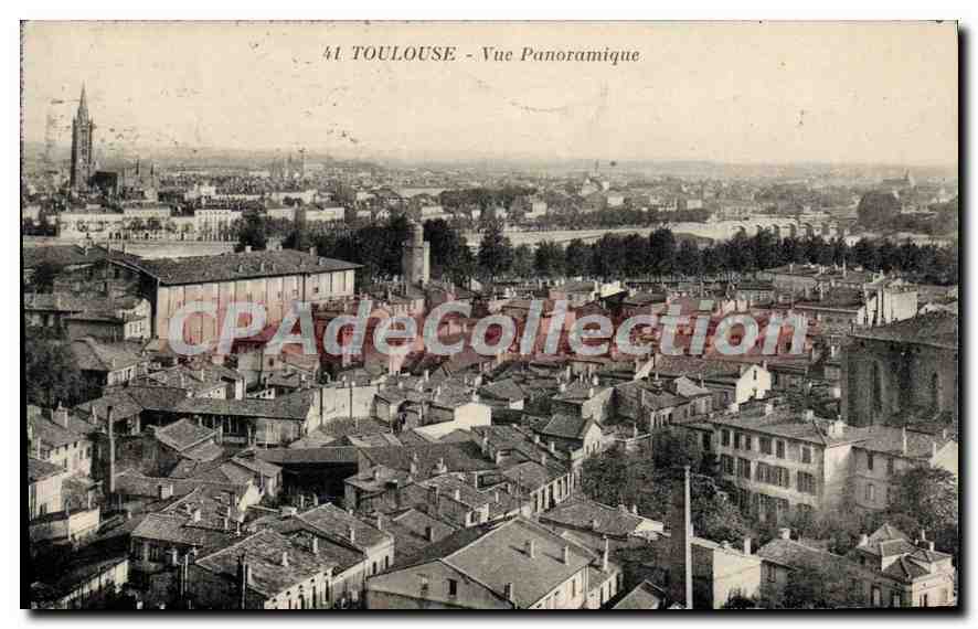 Toulouse - Vista panorámica — Tarjeta postal antigua n°41, editor desconocido