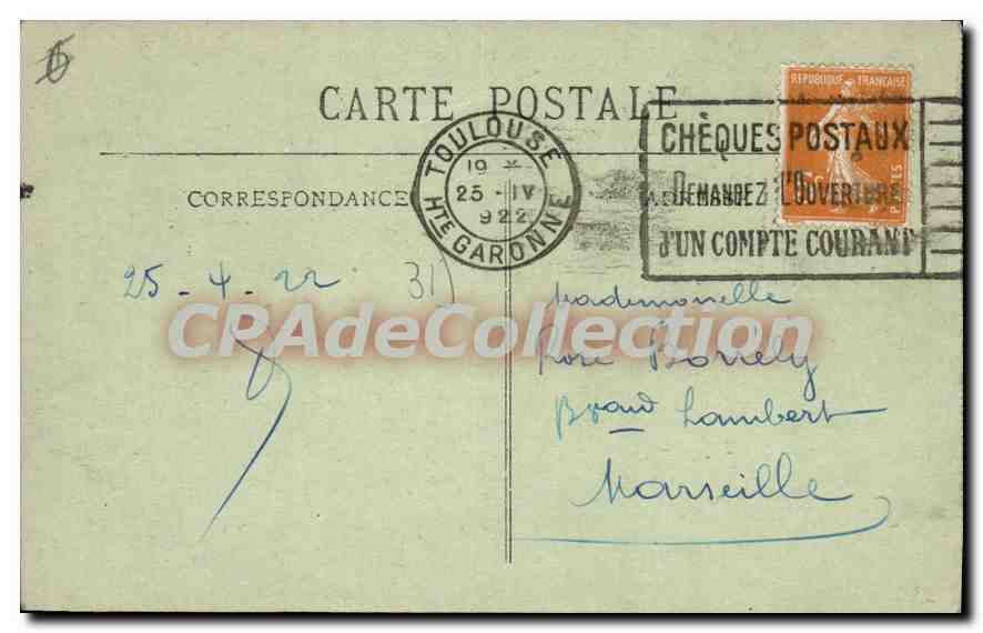 Toulouse - Vista panorámica — Tarjeta postal antigua n°41, editor desconocido — Reverso
