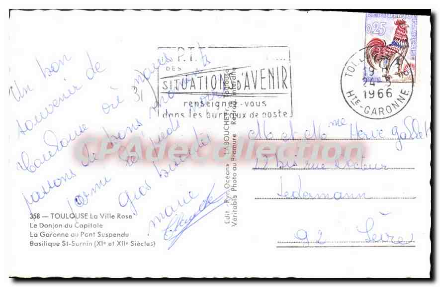 Toulouse — Sud Aviation-S.E.210 Caravelle — éditeur La Souche — Verso