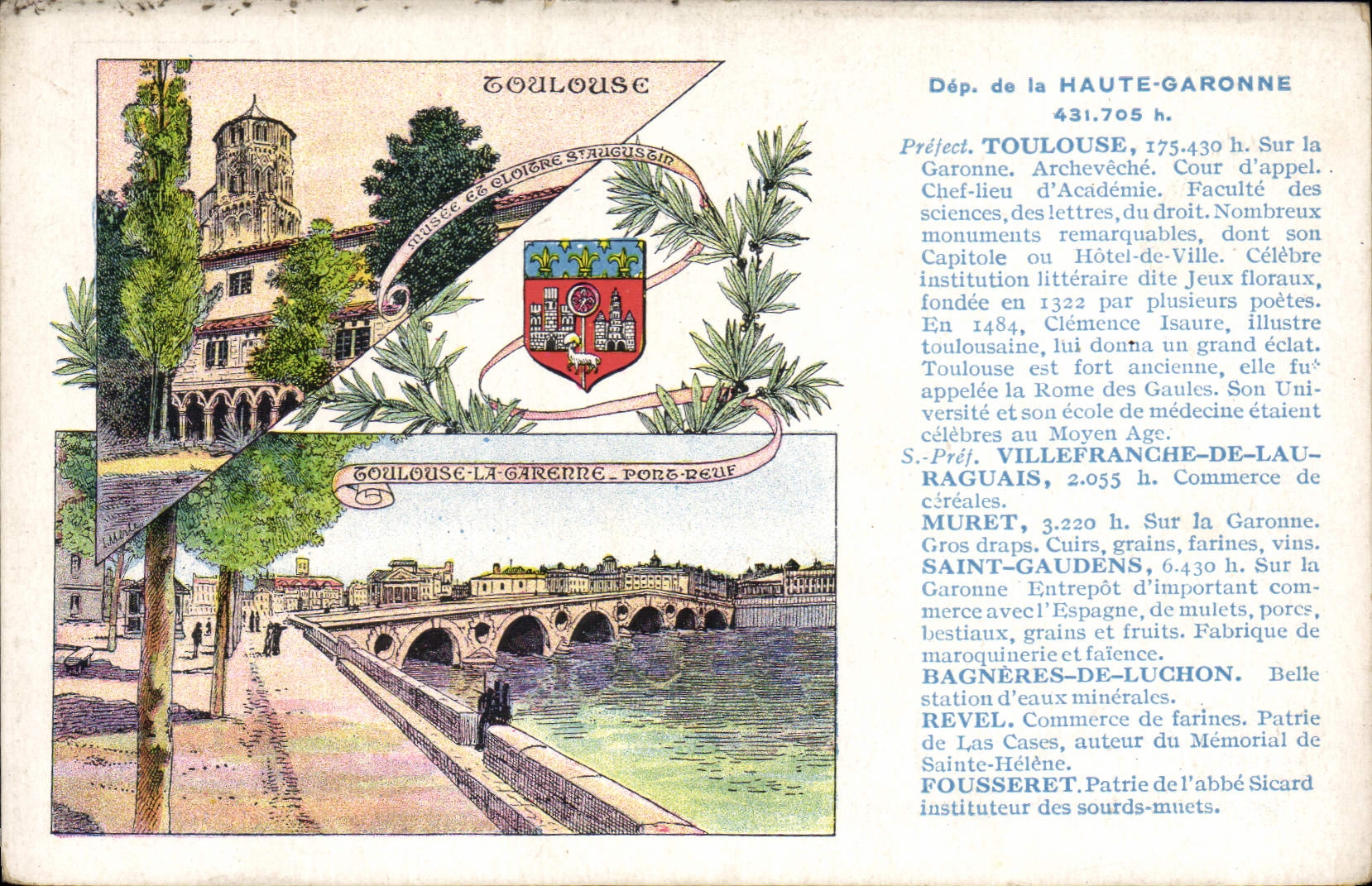 Toulouse — Hôtel-de-Ville et Pont-Neuf — Édition spéciale Pastilles Valda