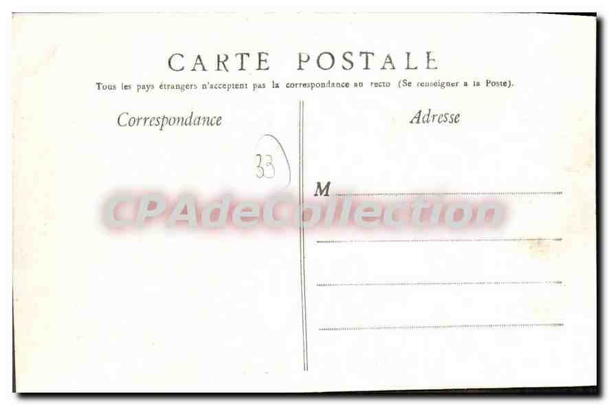 CPA Bordeaux La Porte des Salinieres Attelage Landais — Verso
