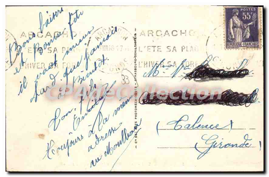 Le Moulleau - Sanatorium de la ville de Bordeaux — CPAdeCollection, n°182 — Verso