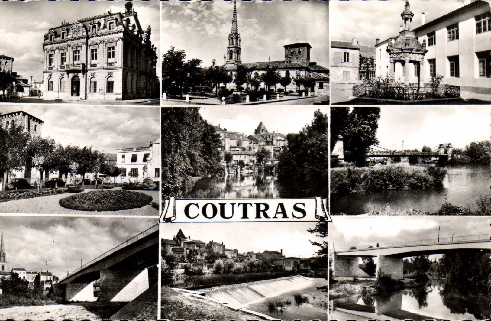 COUTRAS — Collage de monuments et paysages — L. CHATAGNEAU, 92, Cour-sous-Bordeaux