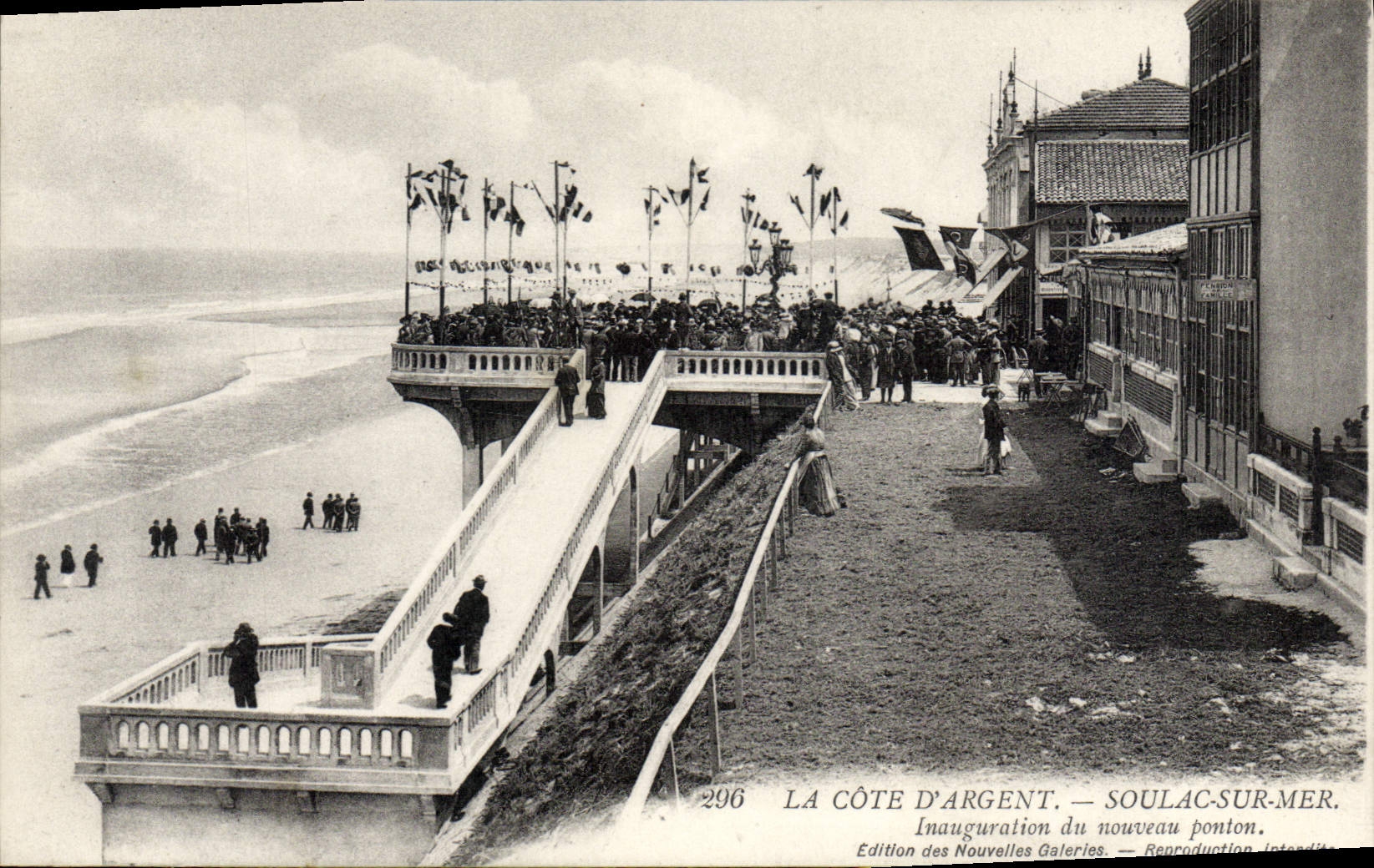La Côte d'Argent — Inauguration du nouveau ponton — Édition des Nouvelles Galeries, n°296