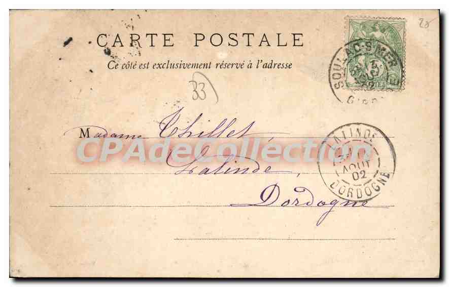 Soulac-sur-Mer — Le Monastère des Bénédictins — Wetterwald Frères Bordeaux — Verso