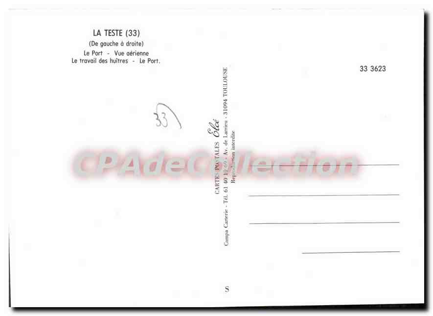 La Teste — Vue aérienne, port et travail des huîtres — Éditeur Ollé — Reverso