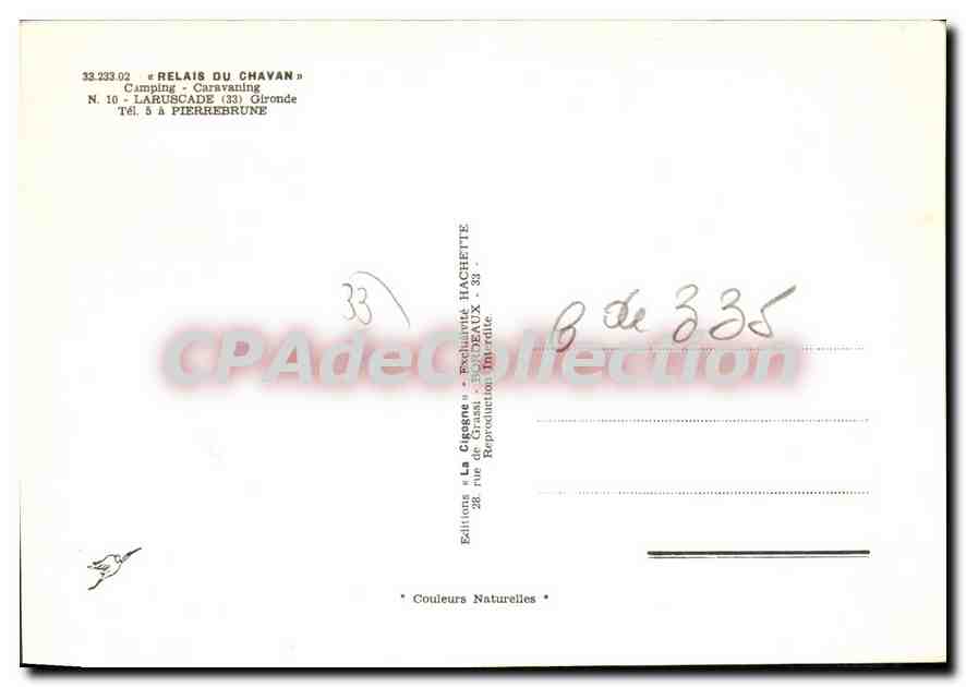 Relais du Chavan — Camping-Caravaning — Éditions La Cigogne — Back