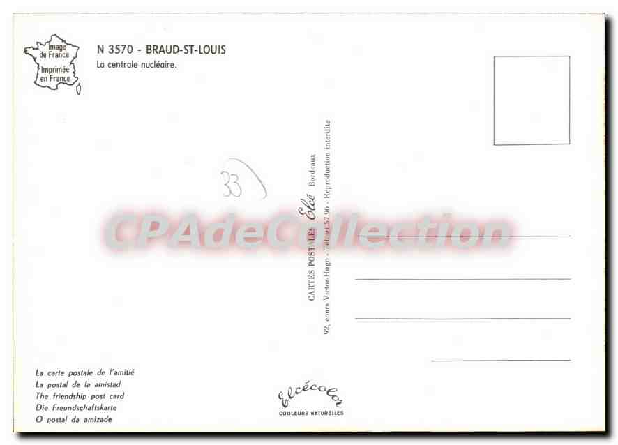 CPSM Braud St Louis La Centrale Nucleaire — Rückseite