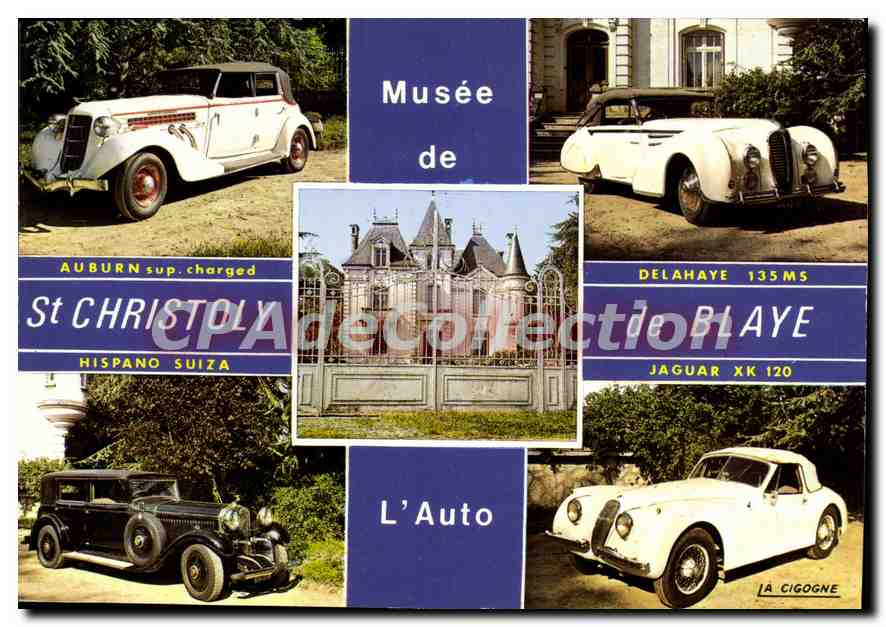 CPSM Musee Automobile Saint Christoly de blaye Cycles Motocyclettes Lucien Mette Château de la Corde