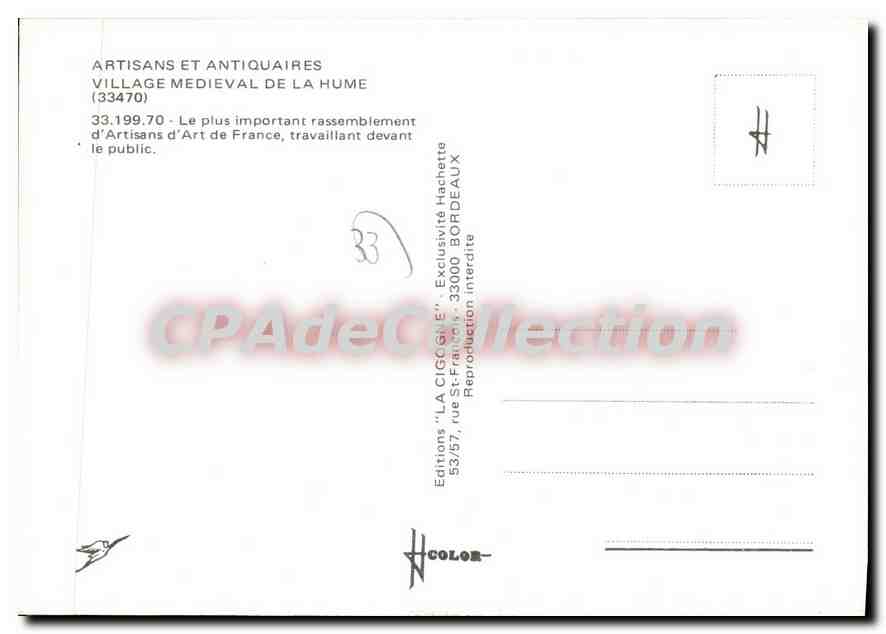 Village Médiéval — La Hume (33470) — Editions 'LA CIGOGNE' — Reverso