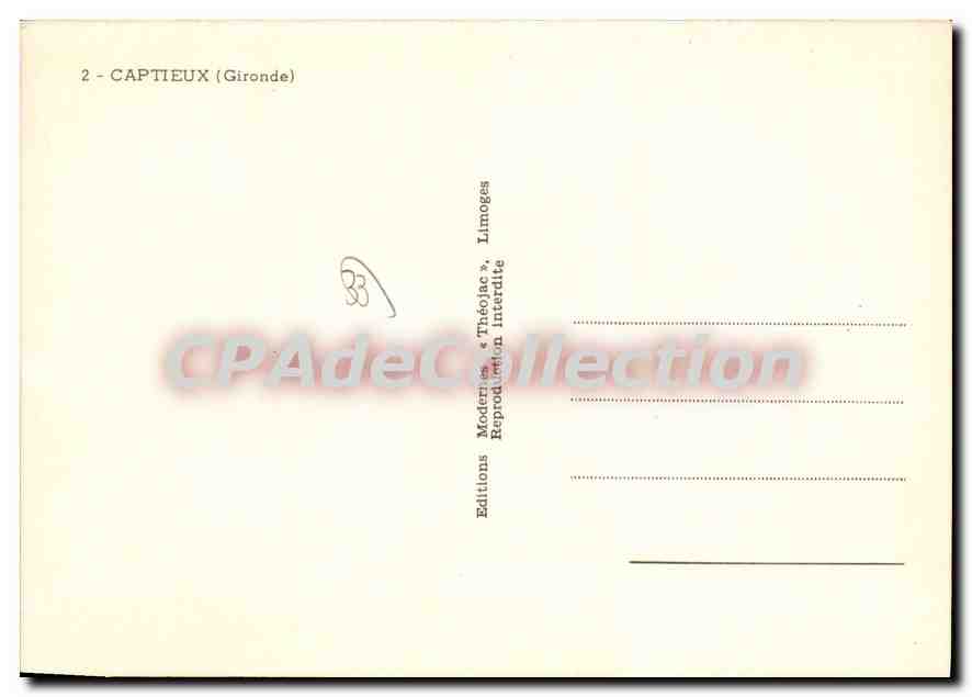 Captieux — Erinnerung an Captieux — « Théolac » Editions, Limoges — Rückseite