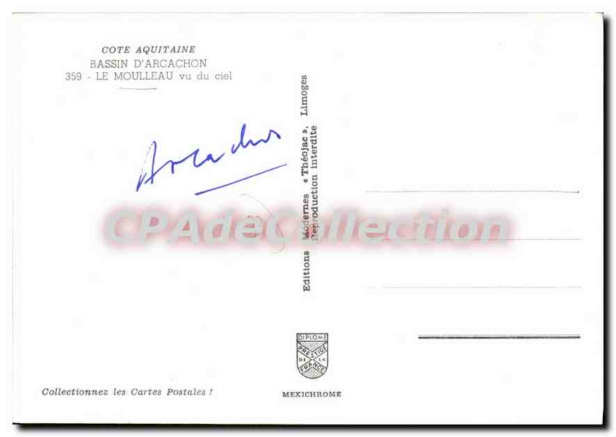 Bassin d'Arcachon — vue aérienne — Éditions Diplôme Mexichrome, Limoges, n°359 — Reverso