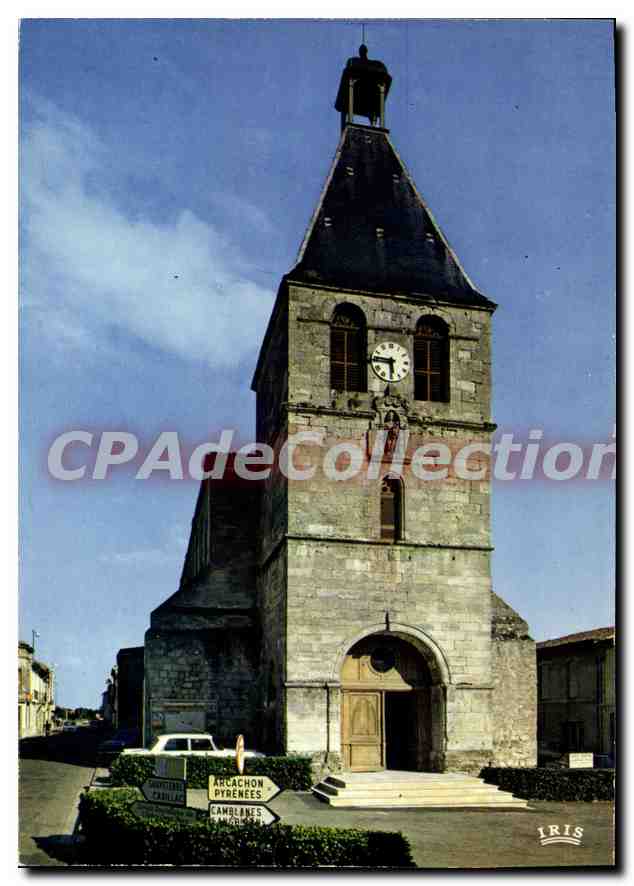 Camblanes (Gers) — Église avec clocher à horloge — Éditeur IRIS