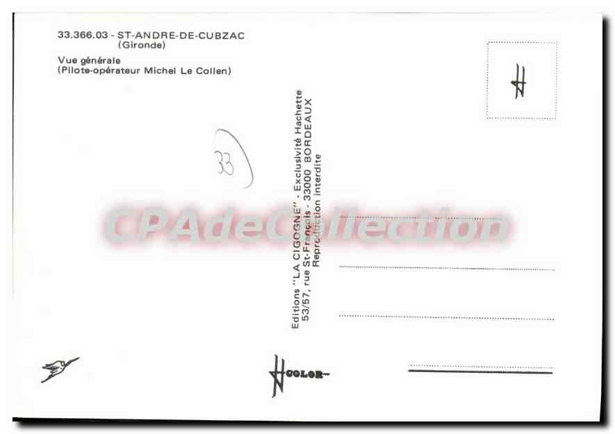 CPSM Saint Andre de Cubzac Vue Generale — Back